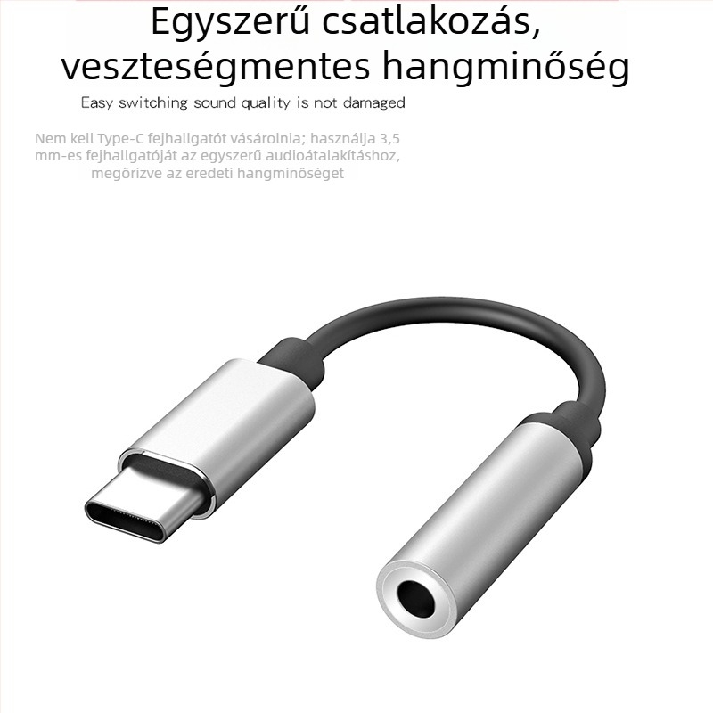 Type-C rol 3,5 mm-es audio DAC dekóder adapter, ALC5686 chip, zenehallgatáshoz és hívásokhoz, ultra tiszta hang