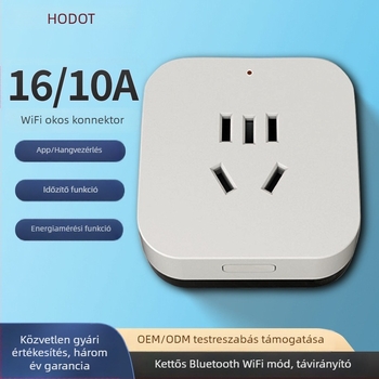 Tuya okos Wi-Fi aljzat, 16A, teljesítménymérés, távoli hangvezérlés és időzített be-/kikapcsolás
