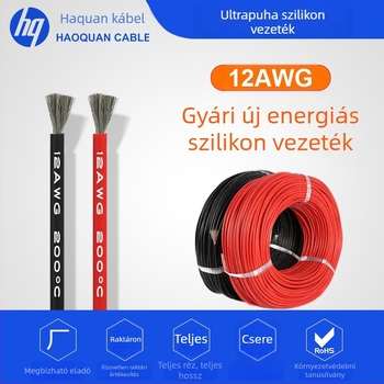 12 AWG rendkívül puha szilikon kábel csipesszel Li-ion akkumulátorokhoz