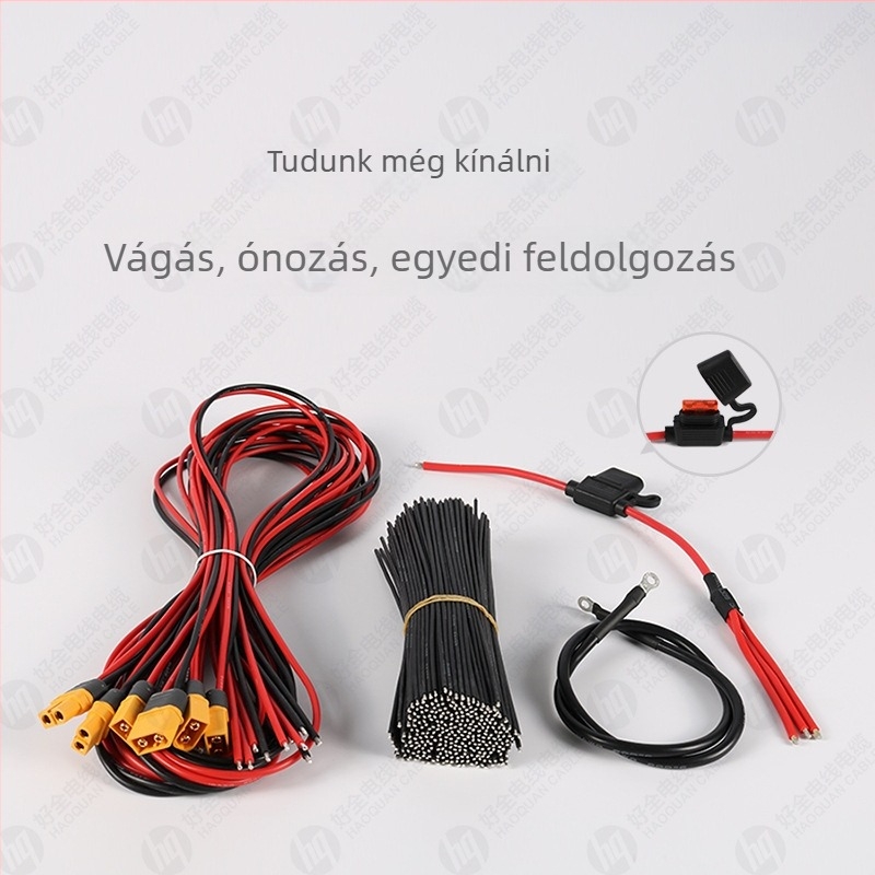 12 AWG rendkívül puha szilikon kábel csipesszel Li-ion akkumulátorokhoz