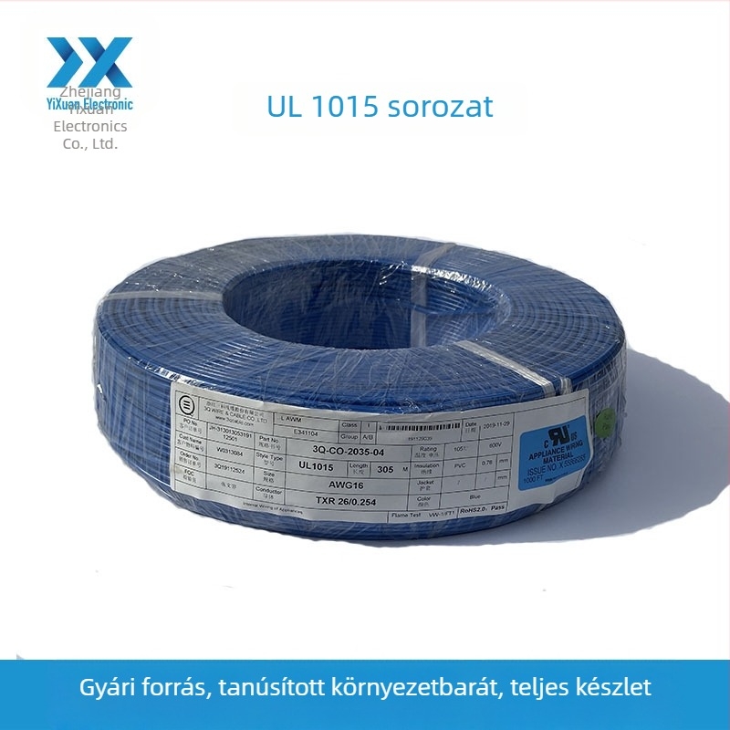 UL1015 többfunkciós elektromos vezeték, testreszabott feldolgozás, 18 AWG