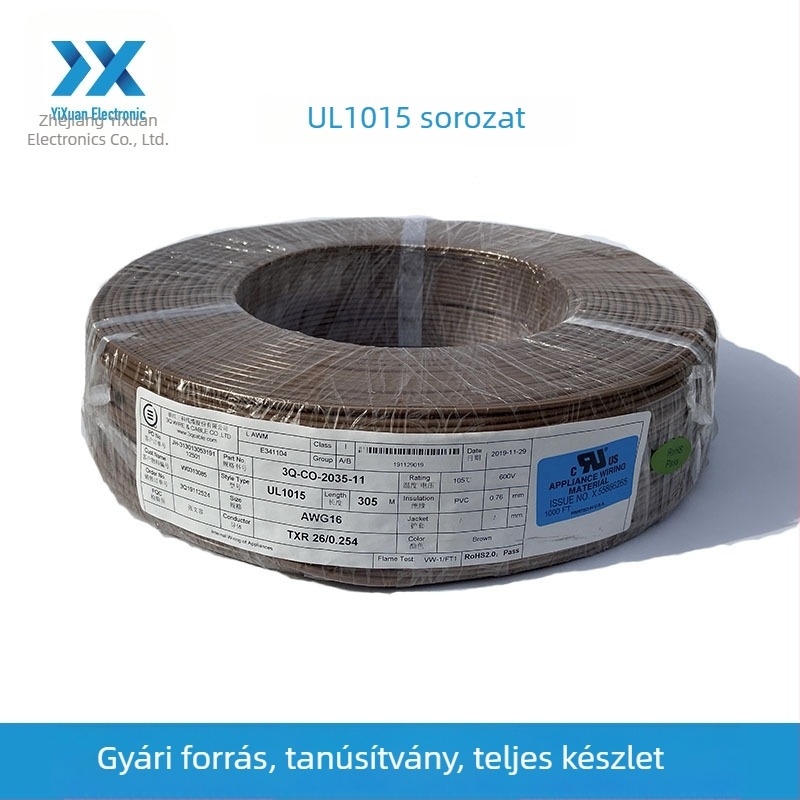 UL1015 többfunkciós elektromos vezeték, testreszabott feldolgozás, 18 AWG