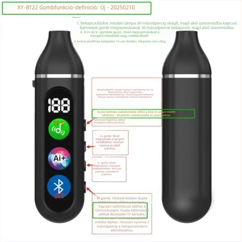 Vernon 2025 nyakpántos Bluetooth headset csontvezetéses technológiával, vezeték nélküli, digitális kijelző, sportos kivitel, microSD-kártya foglalat