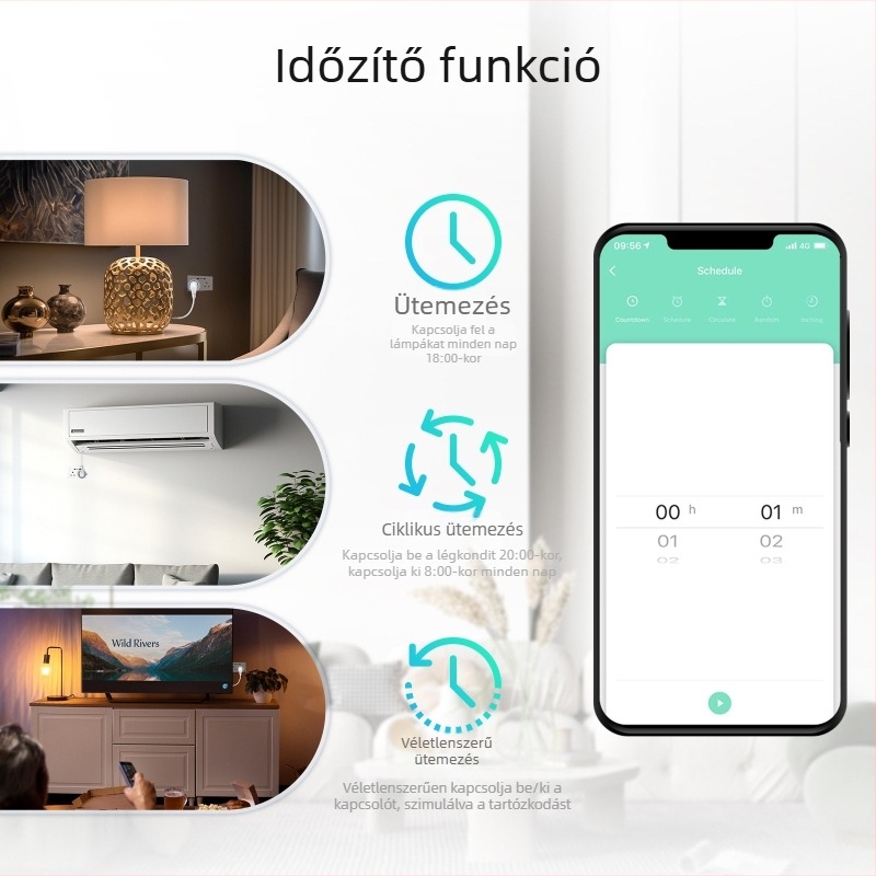 Graffiti WiFi okos otthon fali dugalj UK szabvány, energiamérő funkcióval, 2 USB porttal és Type-C-vel