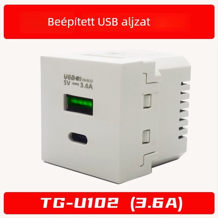 DEYCO UPS Okos bútorasztal töltőállomás Type-C porttal és beépített USB porttal