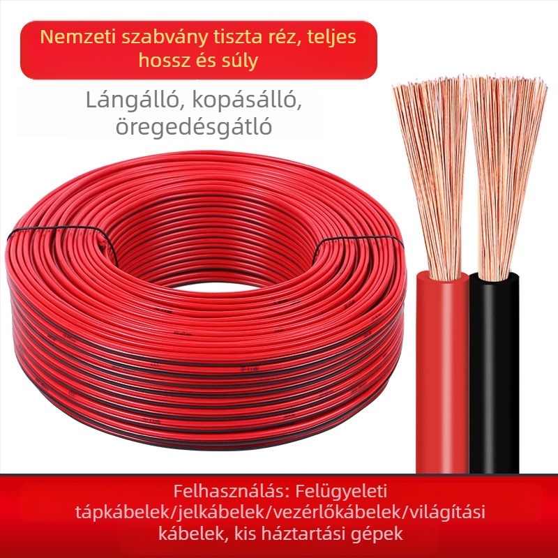 Nemzeti Szabvány 0.5 mm² RVB párhuzamos vezeték, 0.3 LED világítóvezeték, 0.75 mm² tiszta réz kábel