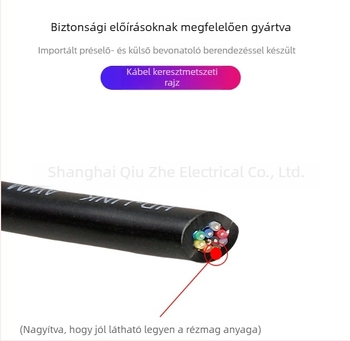 9‑vezetékes, árnyékolt nyers réz soros kábel RS232/RS485-hoz, PVC burkolattal