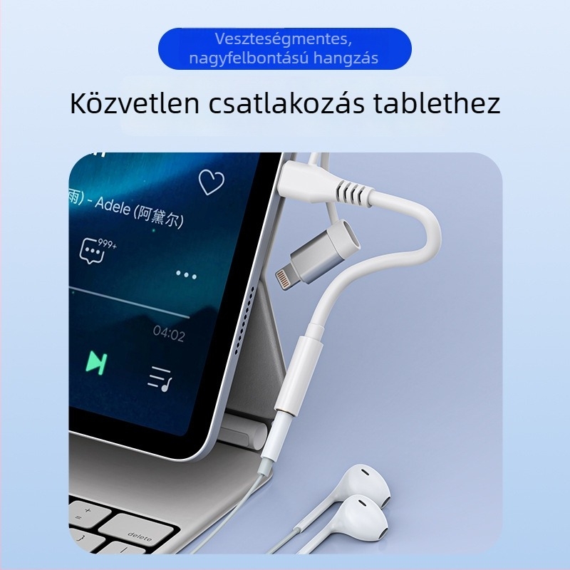 2 az 1-ben USB-C-hez 3,5 mm-es audio adapter Apple készülékekhez beszélgetésekhez és zenehallgatáshoz