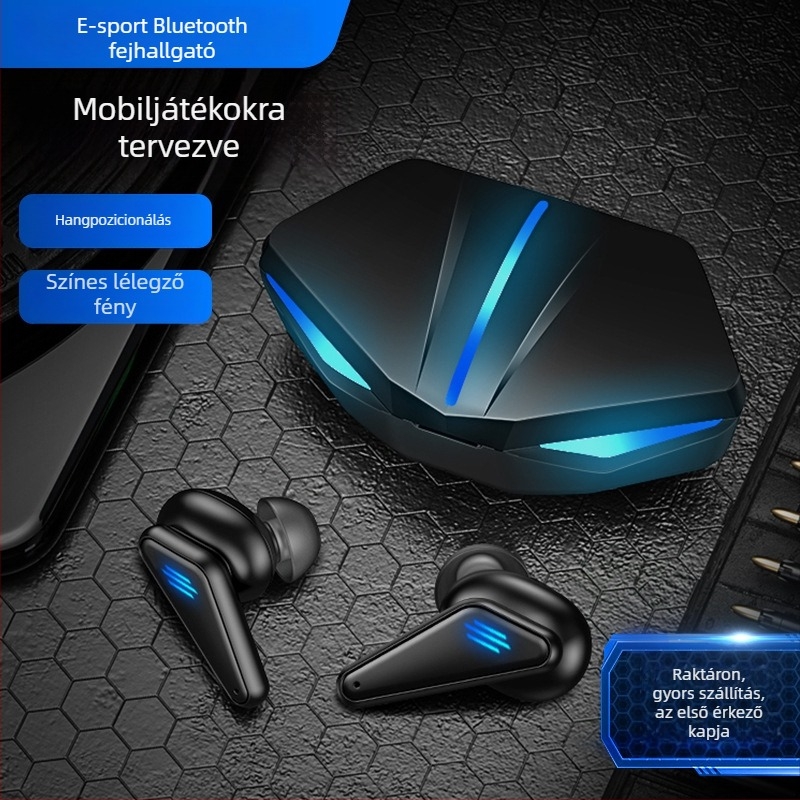 K55 gaming vezeték nélküli fülhallgató alacsony késleltetéssel, Bluetooth, hosszú üzemidő, zajcsökkentés, in-ear dizájn