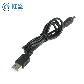Tiszta rézből készült USB-kábel LED-szalaghoz, DC5521 csatlakozó, USB Type-A férfi dugó, fekete-fehér, egyfejű kábel