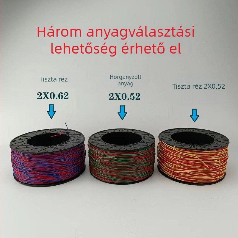 Rézmag-huzal 0.52/0.62 mm, kétszálas galvanizált vasvezeték és hosszabbító kábel bányatunnelhez, 200 m tekercs