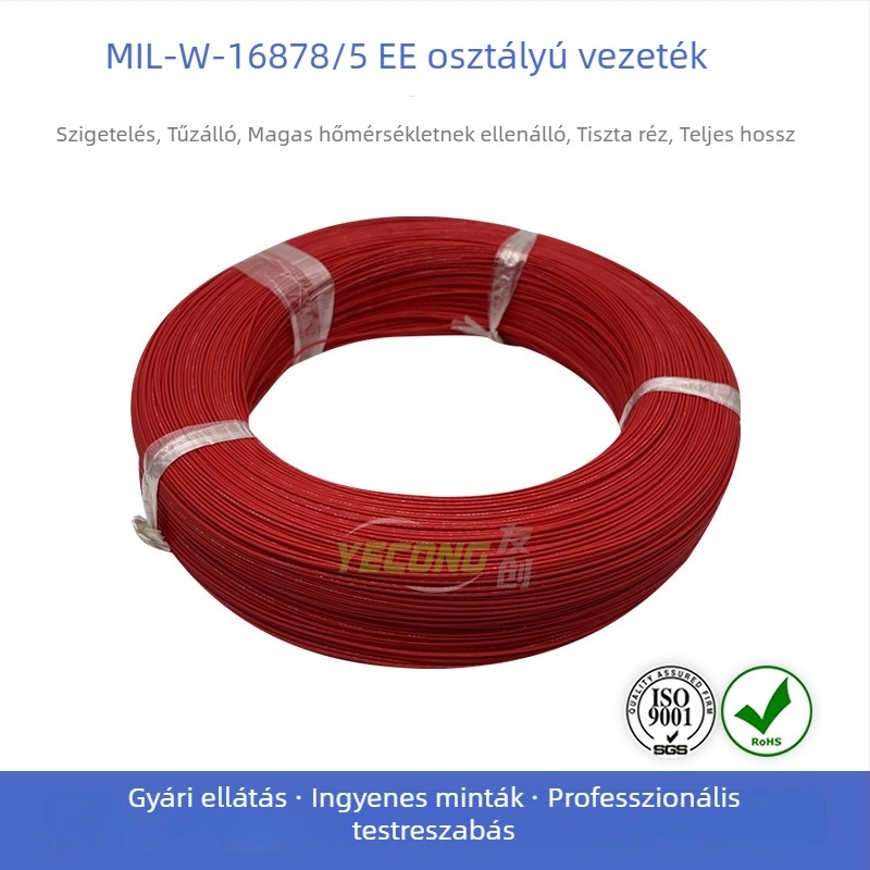MIL-W-16878/5 EE PTFE magas hőmérséklet-álló elektronikus vezeték, 1 vezető, 16 AWG, 600V