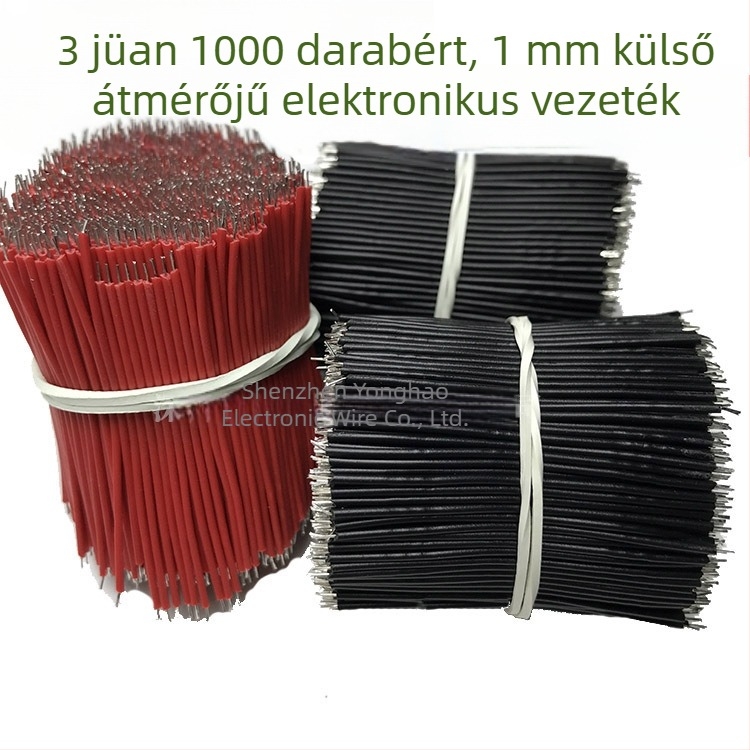 1 mm külső átmérőjű ónozott vékony jelvezeték forrasztáshoz, No. 30 huzal, buzzer kapcsoló vezető
