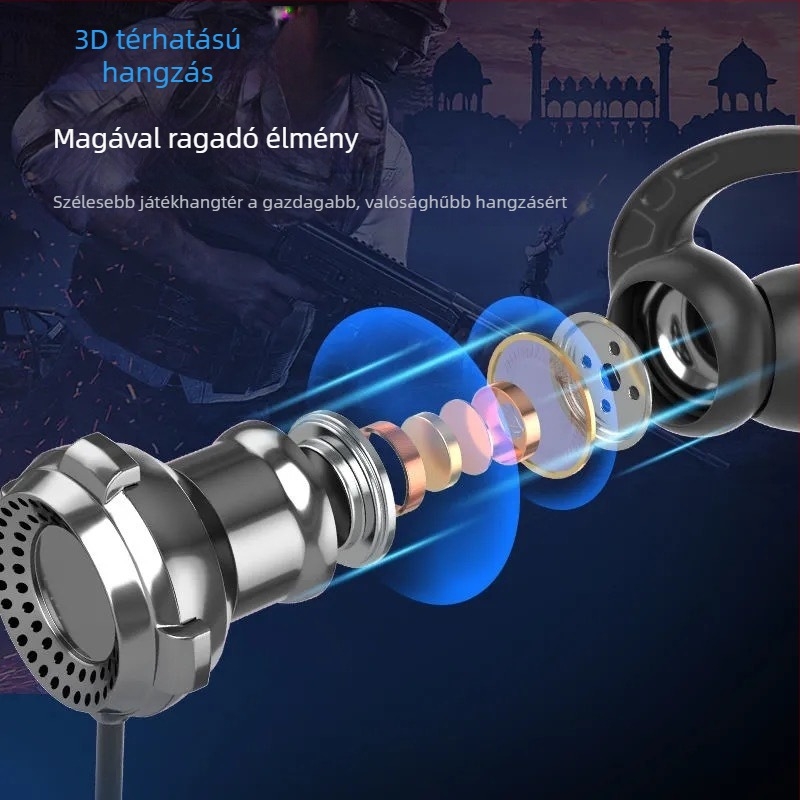 XG-120 Woze vezetékes gaming headset, inline vezérlővel, in-ear, 3,5 mm, kompatibil Android és PC