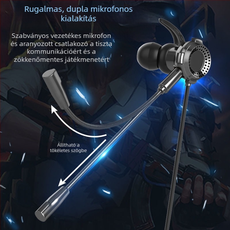 XG-120 Woze vezetékes gaming headset, inline vezérlővel, in-ear, 3,5 mm, kompatibil Android és PC