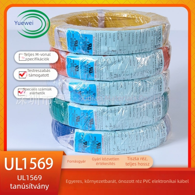 UL1569 Amerikai szabványú, lángálló és magas hőmérséklet-ellenálló elektromos vezeték, 12-30 AWG autó töltőállomásokhoz