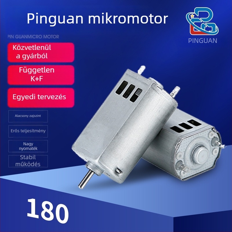 F180 DC kefés mikromotor vákuum- és levegőpumpához, pedikűr eszköz, borotva, mini motor modell repülőhöz