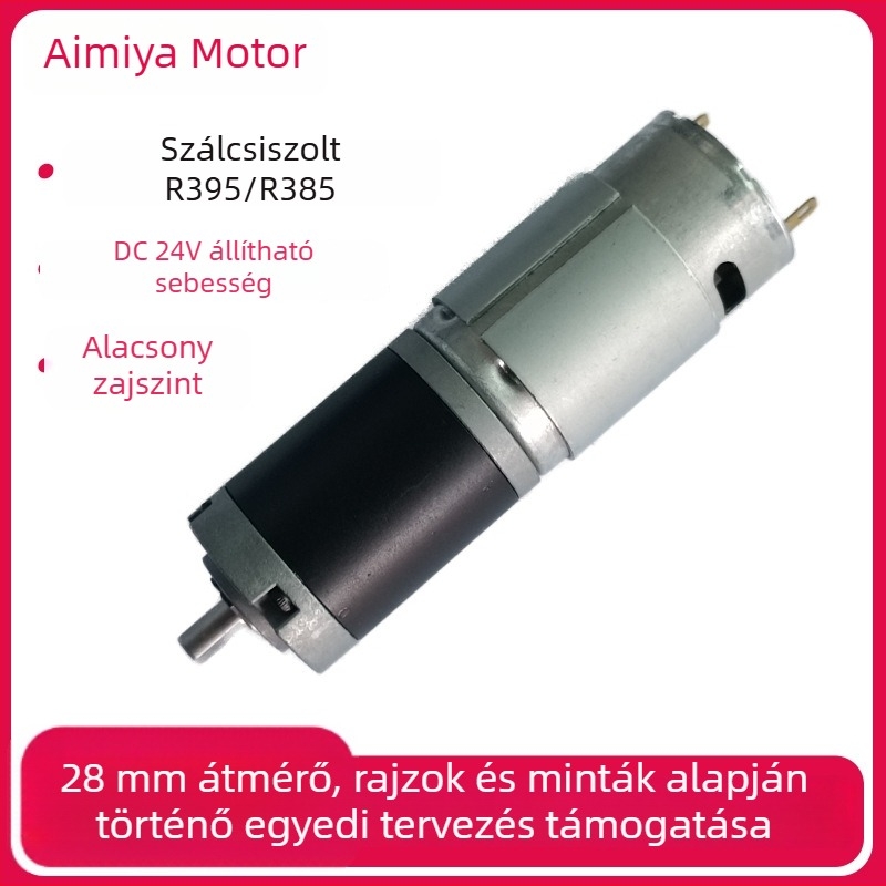 Szénkefés DC motor 28 mm-es planétás reduktorral, encoderrel, állítható fordulatszámmal, tolóorsó motor