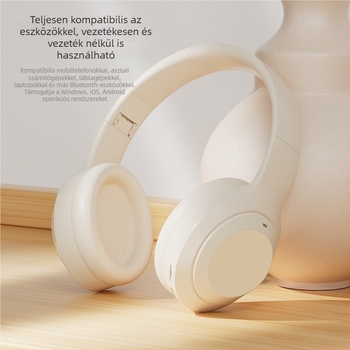 Vezeték nélküli Bluetooth fejhallgató nagy fülkagylókkal, játékhoz és PC-hez, hosszú akkumulátor-üzemidő, zajcsökkentés, hívás és hangvezérlés, esportok alacsony késleltetés