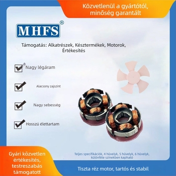 4 hüvelykes kézi ventilátor, 5 pengével, kefe nélküli motorral, nagy sebesség, alacsony zajszint, nagy légáramlás, réz motor