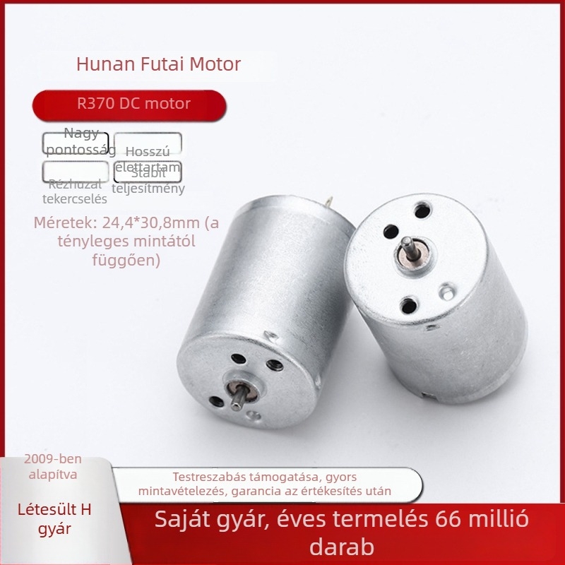 Futai 370 motor – mikroméretű szénkefés DC motor derékszíj ventilátorhoz, mini vízszivattyú kandallóhoz és levegőszivató