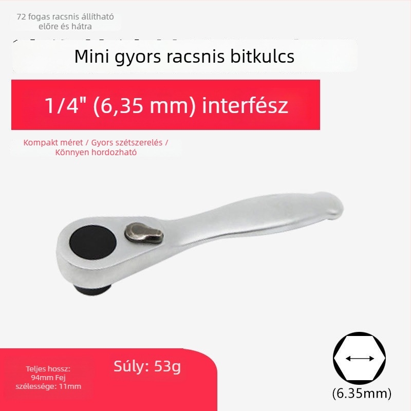 Új 2–in–1 kattintós kulcs bit-tartóval, mini kattintós kulcs és csavarhúzó, kétirányú gyorskulcs