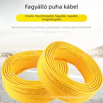 Rugalmas kültéri töltéshez hosszabbító kábel, 2-eres, tiszta réz, sárga, keresztmetszet 1,5–2,5 mm²