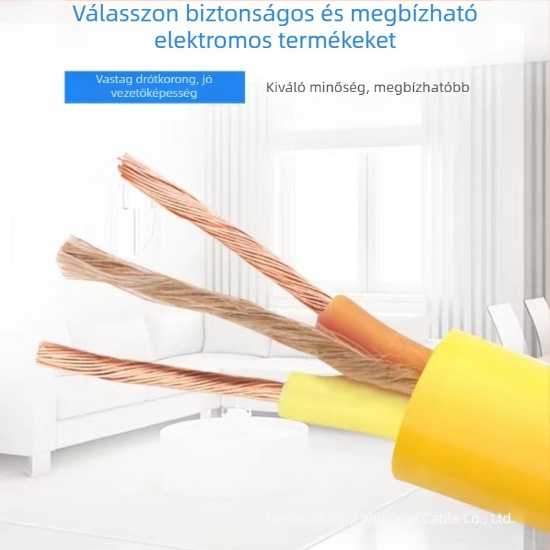 Rugalmas kültéri töltéshez hosszabbító kábel, 2-eres, tiszta réz, sárga, keresztmetszet 1,5–2,5 mm²