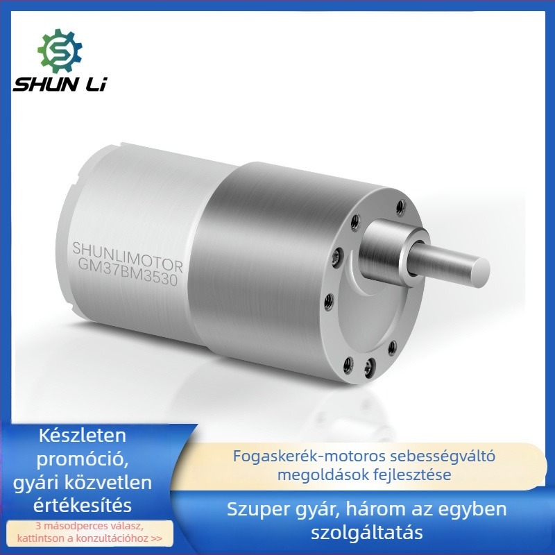 Precíziós hajtóműves mikro DC motor, 37 mm 3530, 12V, 130 RPM