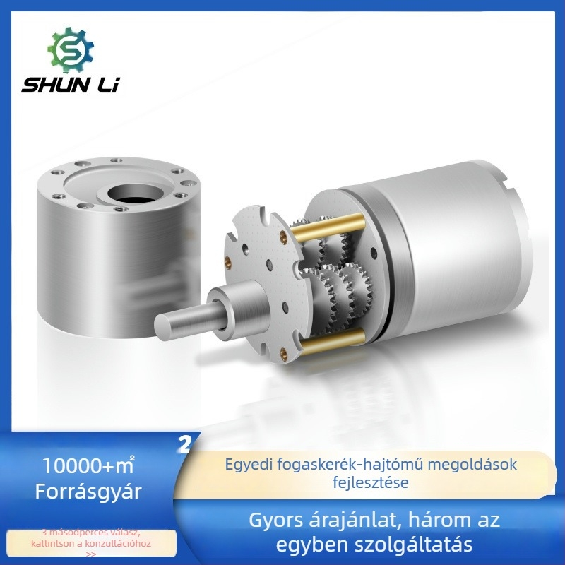 Precíziós hajtóműves mikro DC motor, 37 mm 3530, 12V, 130 RPM