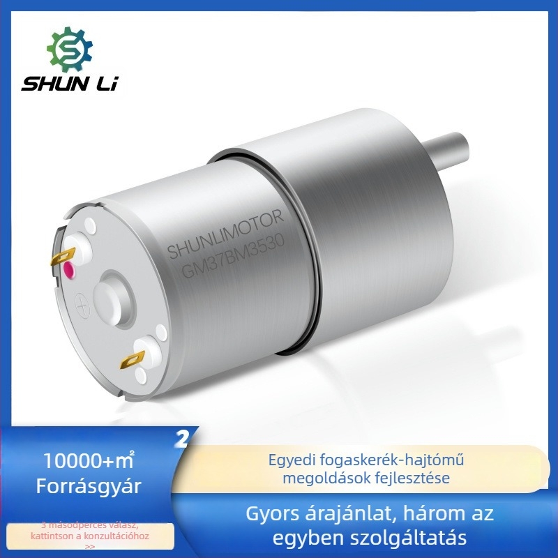 Precíziós hajtóműves mikro DC motor, 37 mm 3530, 12V, 130 RPM