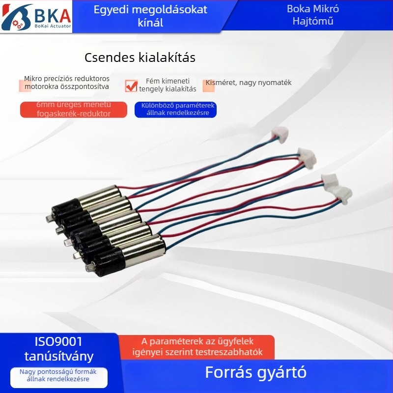 6 mm-es üreges kupás fogaskerék motor, fejével fémlappal, AI házi kedvenc asztali mikrorobot társ