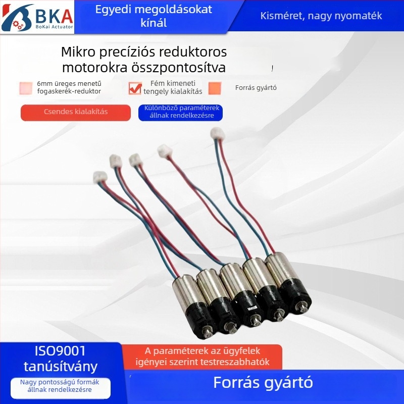 6 mm-es üreges kupás fogaskerék motor, fejével fémlappal, AI házi kedvenc asztali mikrorobot társ