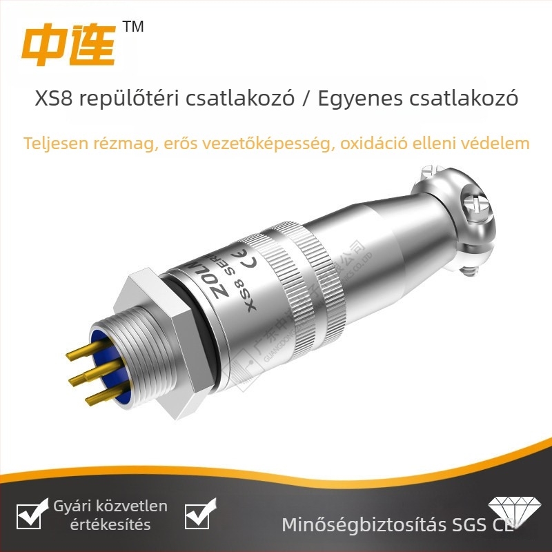 Ipari osztály XS8 repülőcsatlakozó, robbanásbiztos, lángálló és vízálló, új energia töltőoszlophoz, női és férfi