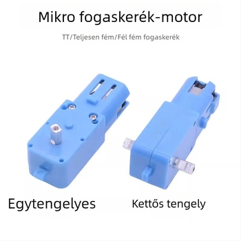 TT DC fogaskerék motor, 3V-6V, négykerék-meghajtású robotautó motor gumírozott kerekekkel és fém fogaskerékkel