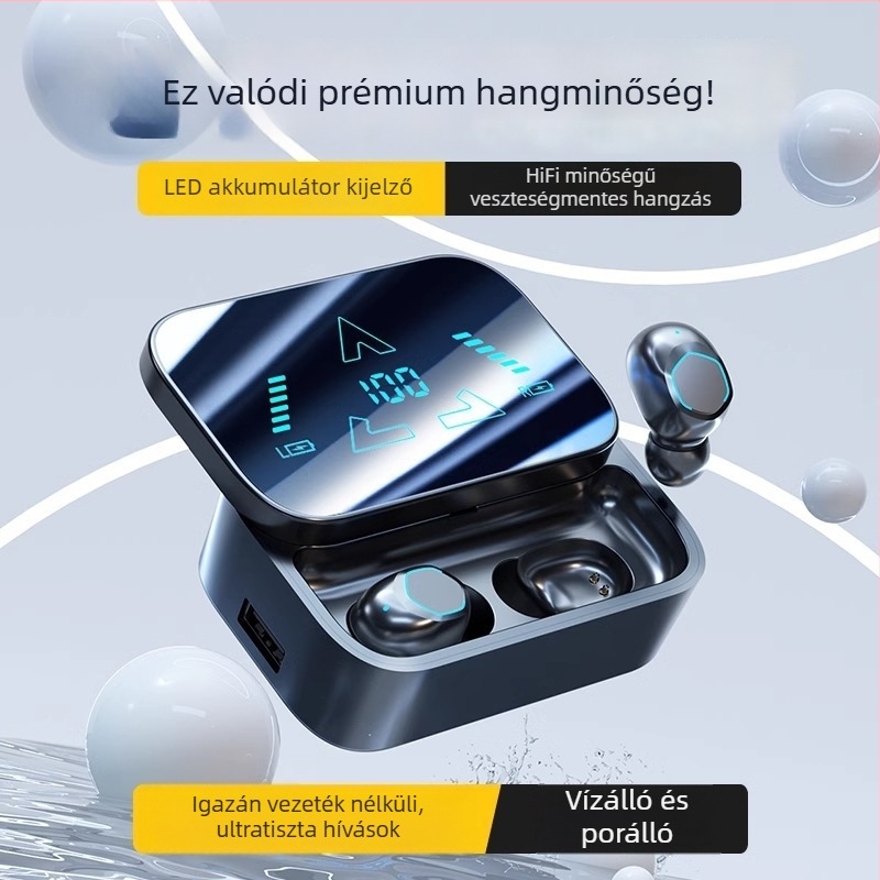 Bluetooth vezeték nélküli in-ear fülhallgatók zajcsökkentéssel, alacsony késleltetés játékhoz és sporthoz, hosszú üzemidő