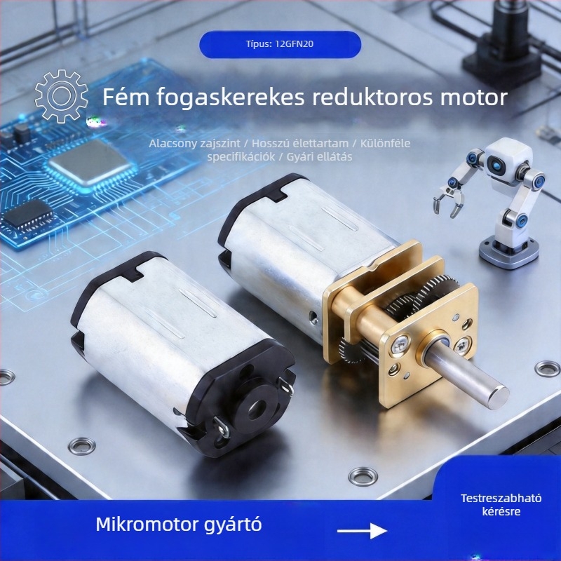 Wal-blue N20 mikro DC motor 12:1 hajtóművel, alacsony zajszint, 3-12V