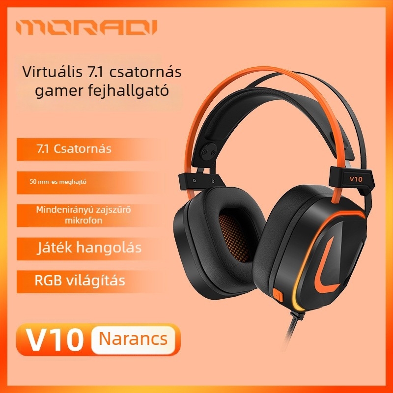 Magic V10 vezetékes gaming fejhallgató 7.1 surround hangzással, USB, PC/Notebook/Asztali számítógéphez