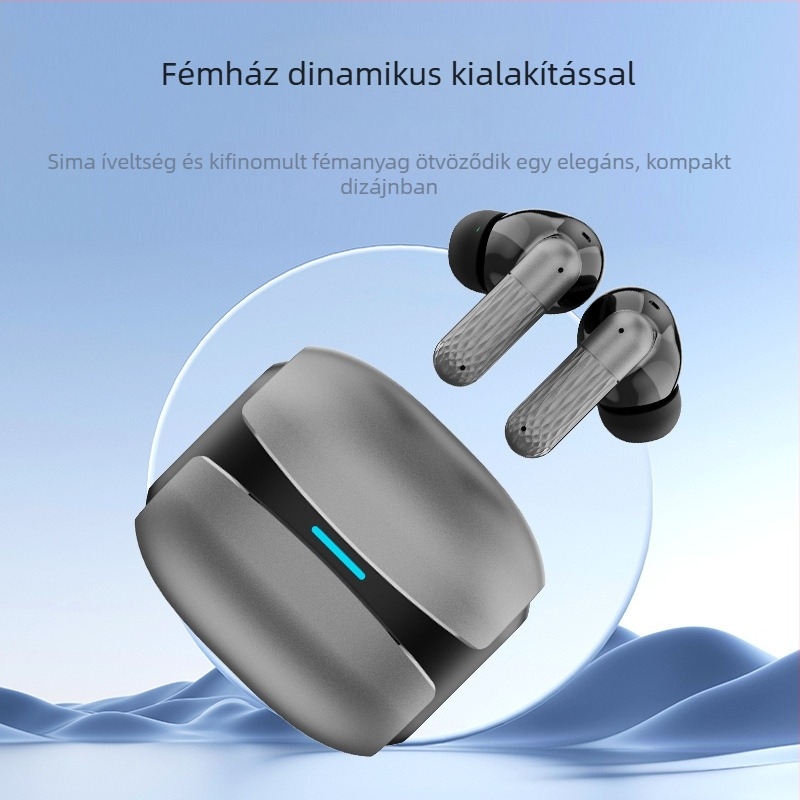 Zinkötvözetből készült, in-ear TWS vezeték nélküli Bluetooth headset — zajcsökkentés hívásoknál, sztereó hang, Bluetooth 5.4, 8+ óra üzemidő, vízálló