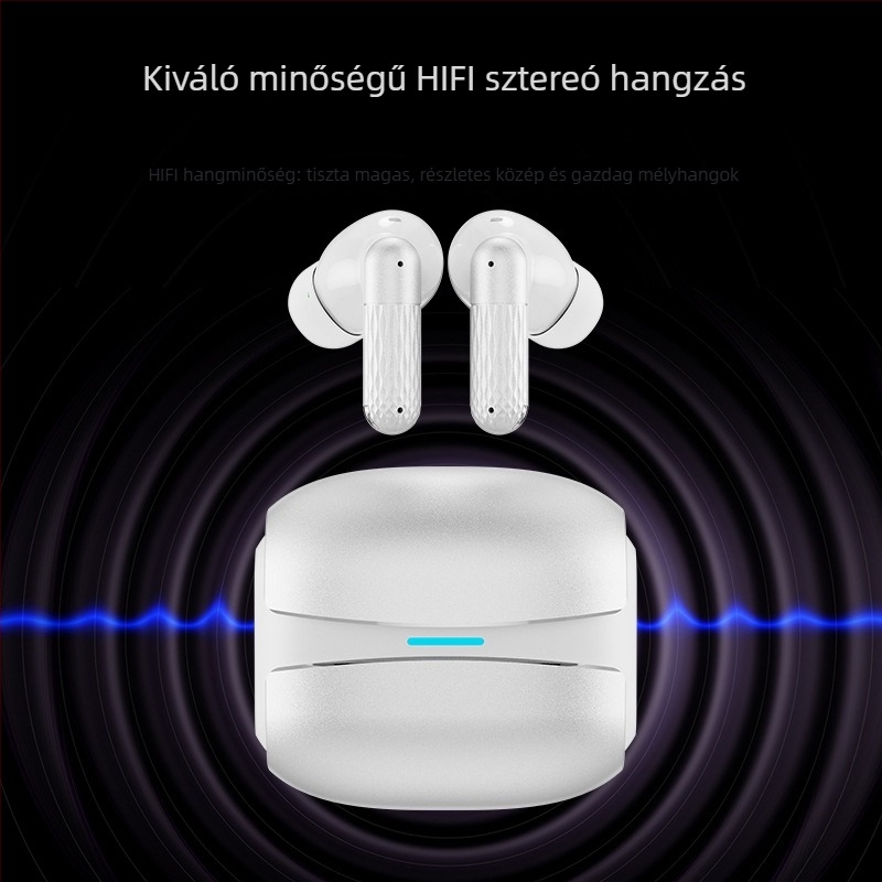 Zinkötvözetből készült, in-ear TWS vezeték nélküli Bluetooth headset — zajcsökkentés hívásoknál, sztereó hang, Bluetooth 5.4, 8+ óra üzemidő, vízálló