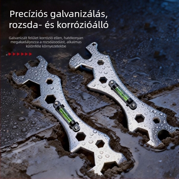 Rozsdamentes acél fürdőszobai kulcs, multifunkcionális vastagított szintmérővel zuhanytelepítéshez