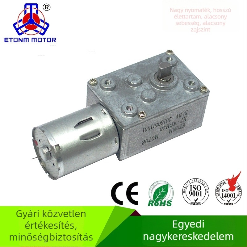 WGM46A csavarorsós hajtómű motor önzáró kefés motorral, 24V mikro motor, nagy nyomaték, alacsony zaj