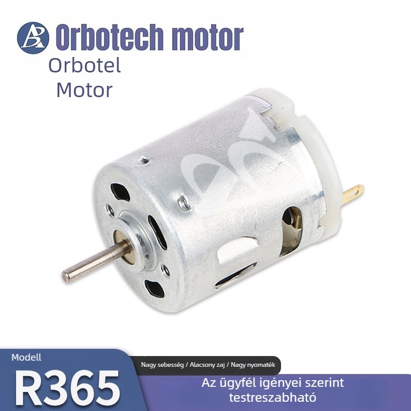 R365 12V kefés mikromotor, DC motor játékokhoz és kisebb háztartási készülékekhez