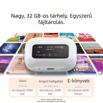 Vezeték nélküli Bluetooth fülhallgató intelligens kijelzővel és beépített memóriával, előadásokhoz, zenéhez és e-könyvekhez