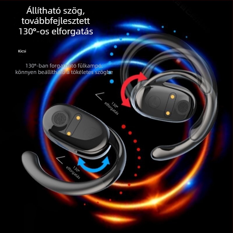 JM11 Bluetooth nyitott fülű vezeték nélküli fejhallgató, forgó fülhorgos kialakítás, digitális kijelző, sportos zajcsökkentés