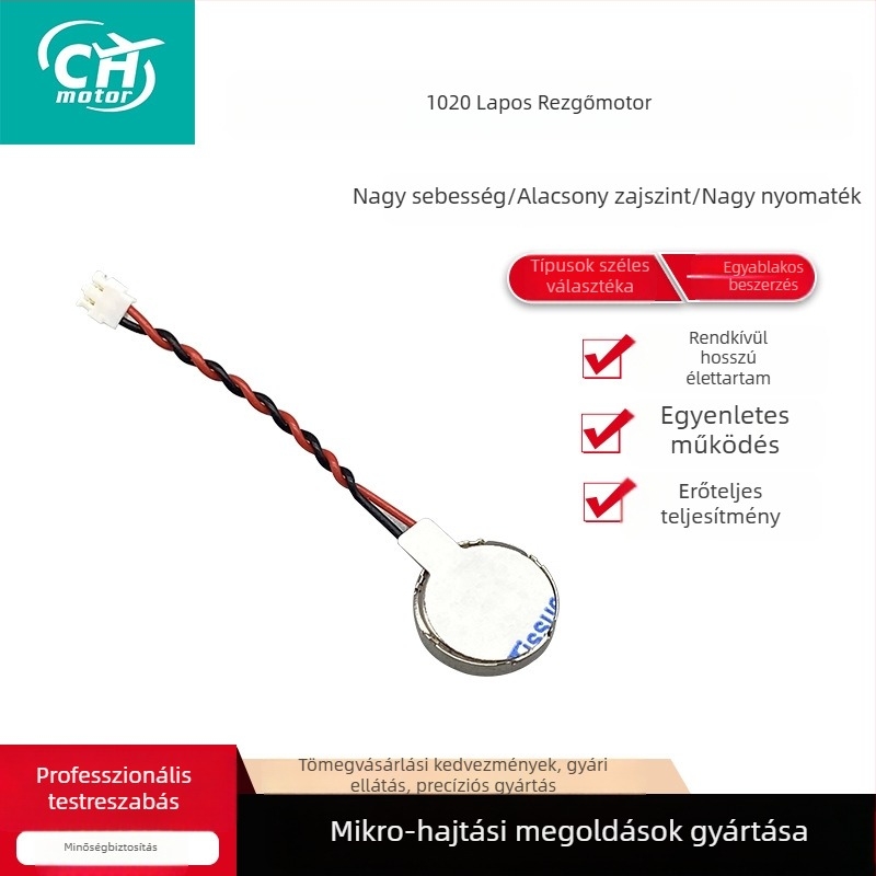 1020 sík rezgőmotor, gombos típus, kefe nélküli mikromotor