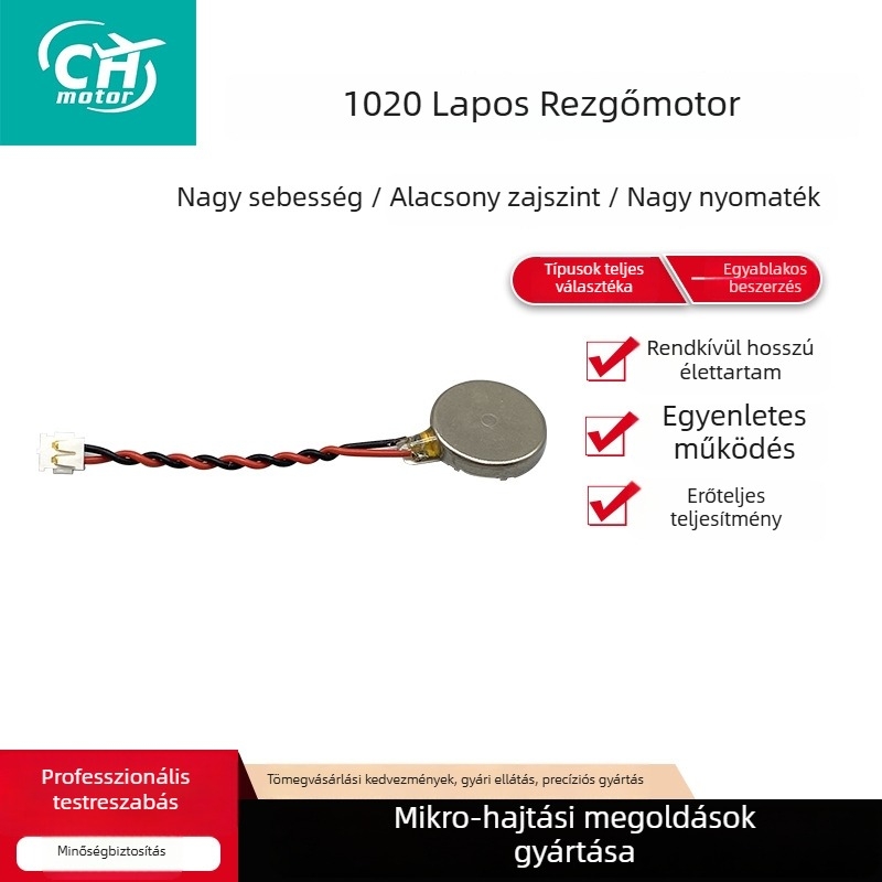 1020 sík rezgőmotor, gombos típus, kefe nélküli mikromotor