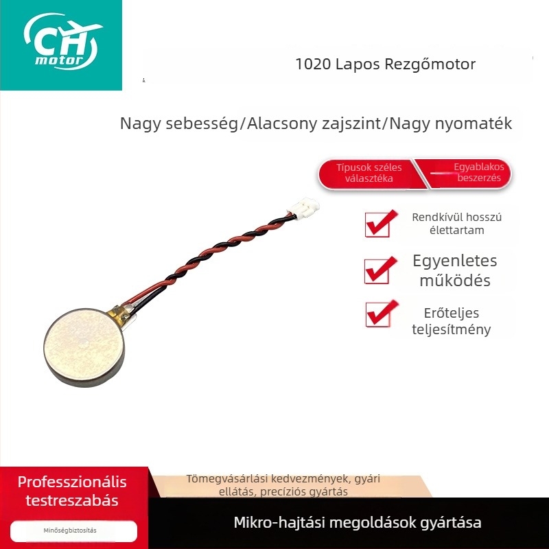 1020 sík rezgőmotor, gombos típus, kefe nélküli mikromotor