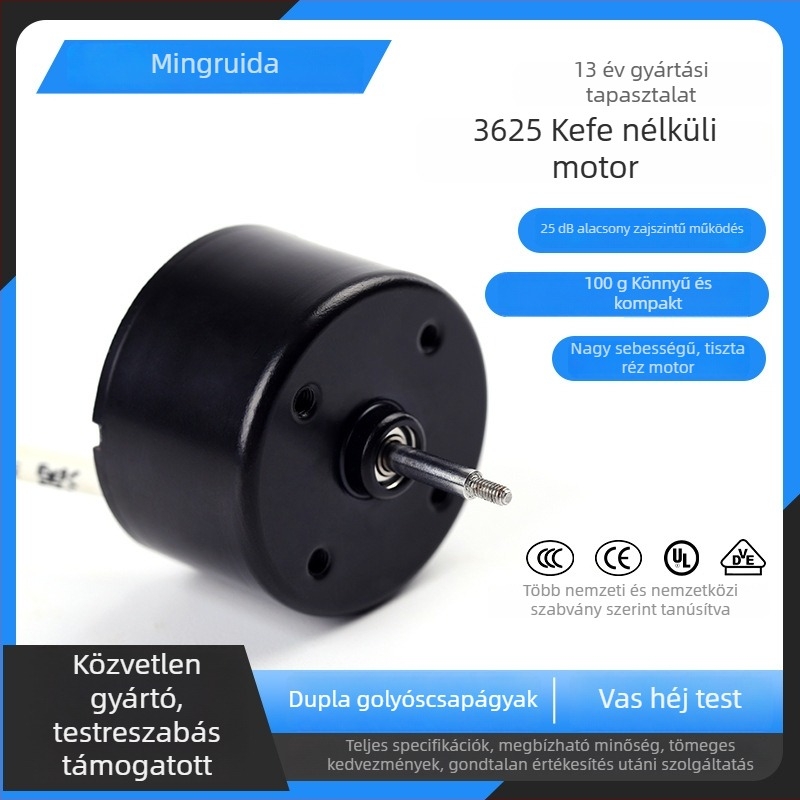 3625 Brushless DC motor ipari berendezésekhez, háztartási gépekhez és nyomtatókhoz — belső rotoros mikro motor