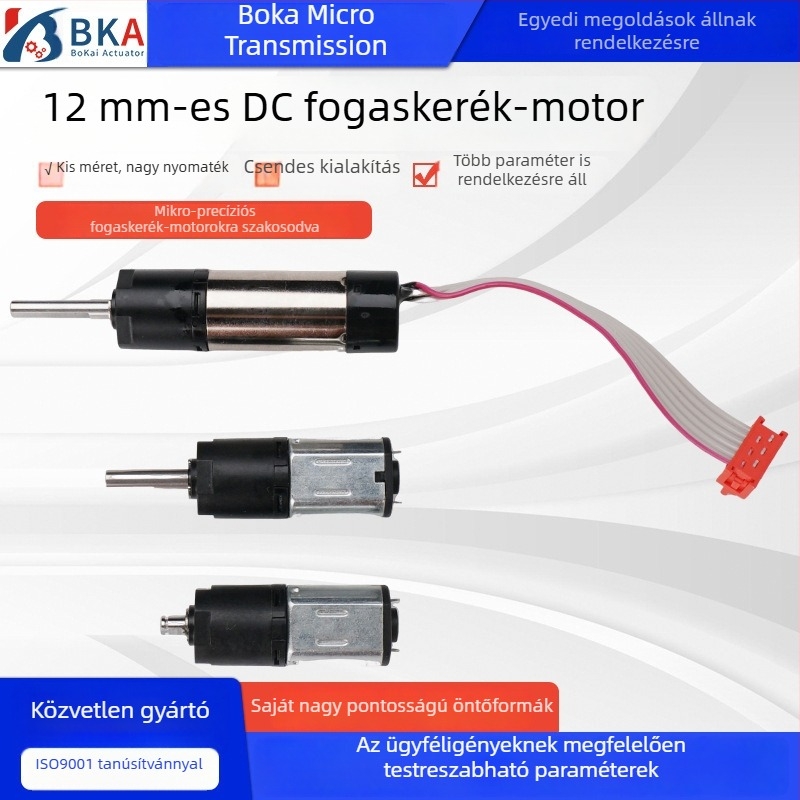 12 mm DC bolygóműves motor kozmetikai eszközökhöz, mikromotor tisztítóeszközökhöz és Water Glow Needle rendszerekhez, vezeték nélküli töltés kompatibilis